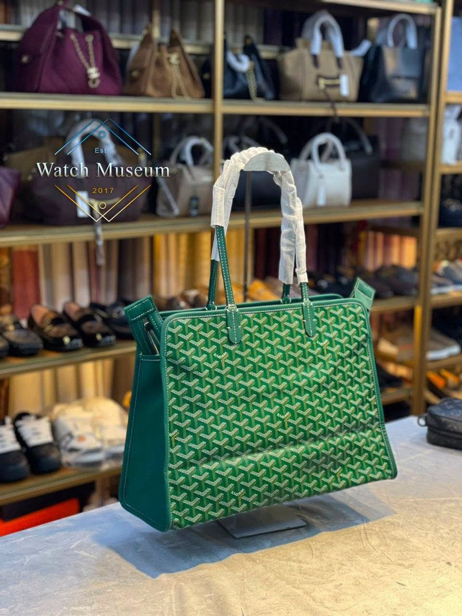 Monogram tote, green, bags.