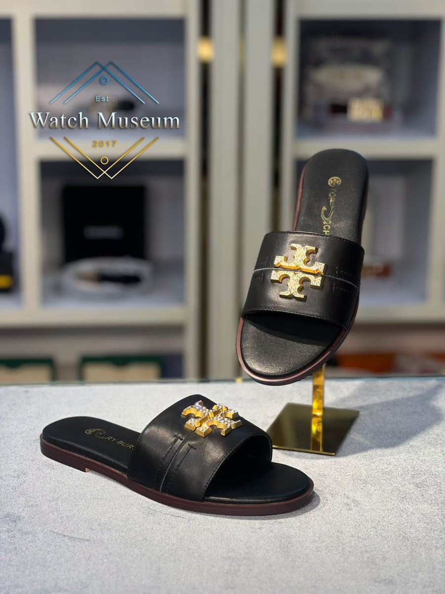 Slide, black, women's slippers.