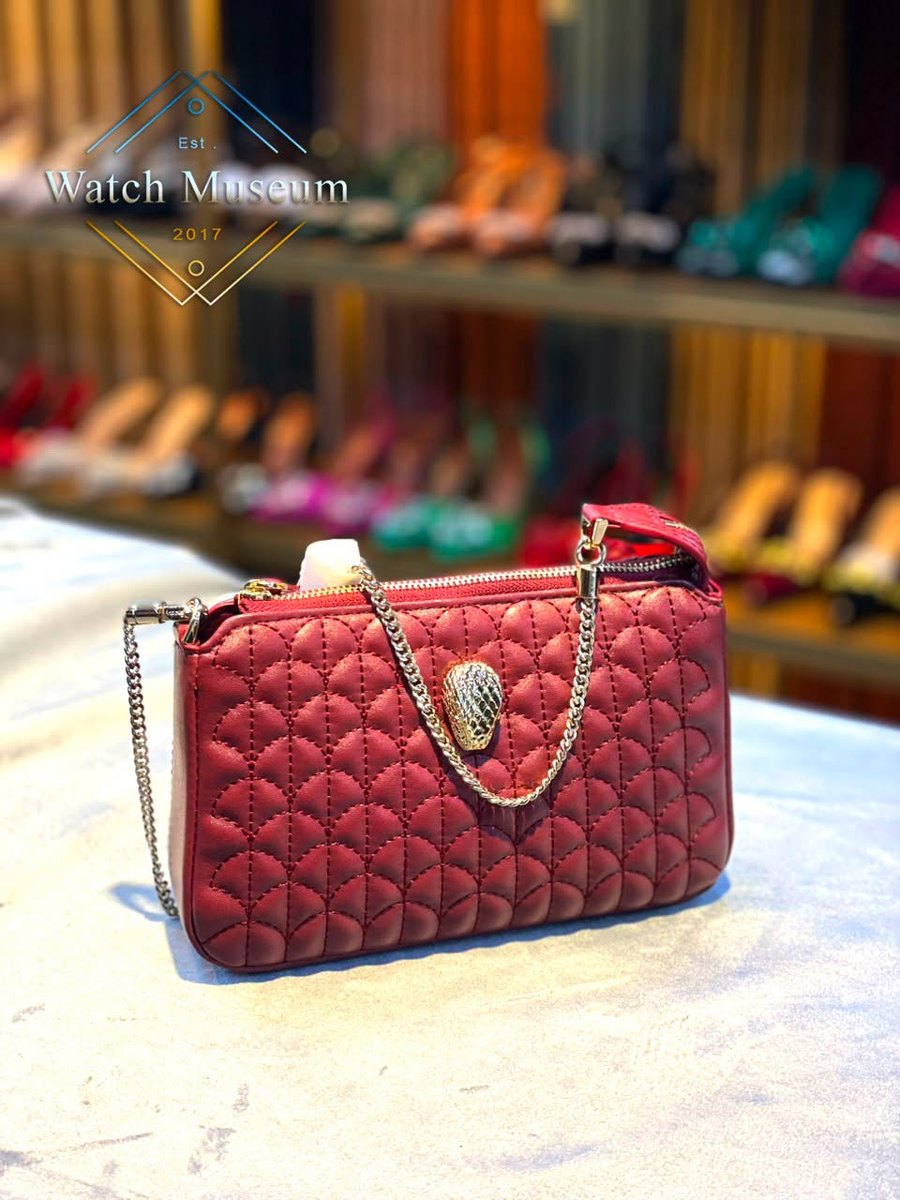 Quilted chain bag, red, bags.