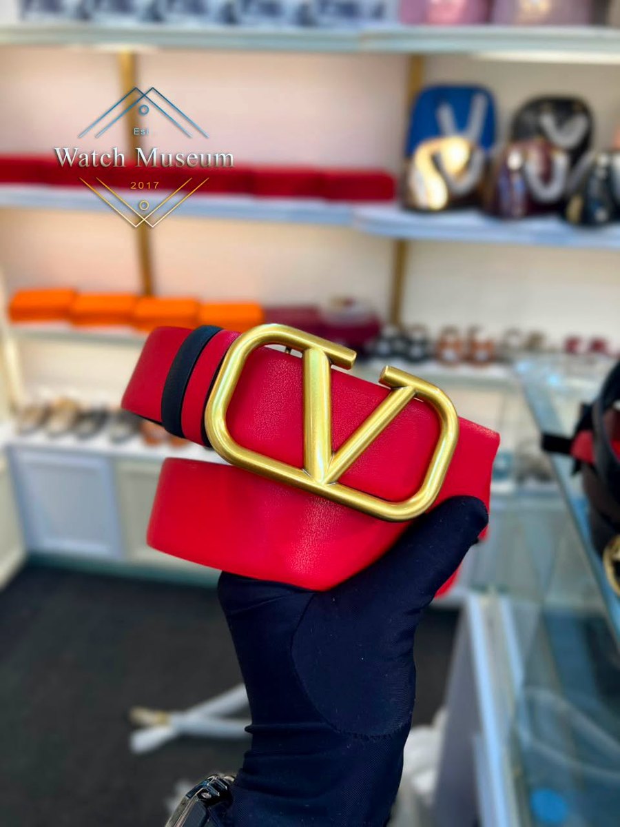 Buckle belt, red, women's belts.