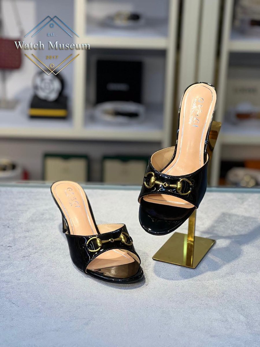 Heeled mule, black, women's sandals.